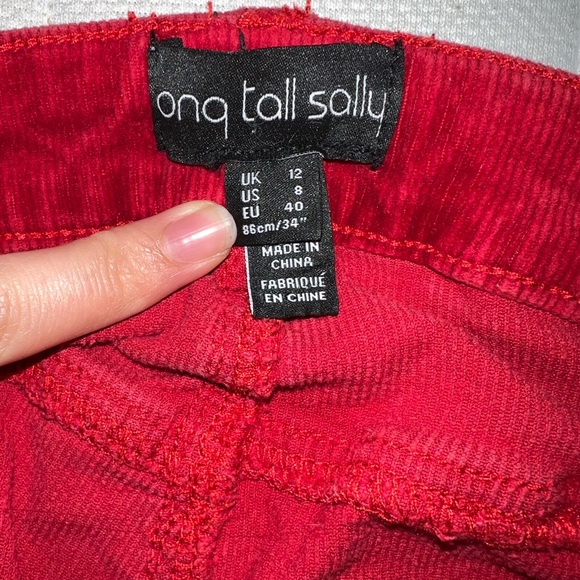 Red Corduroy Boot Cut Jeans - Picture 5 of 5